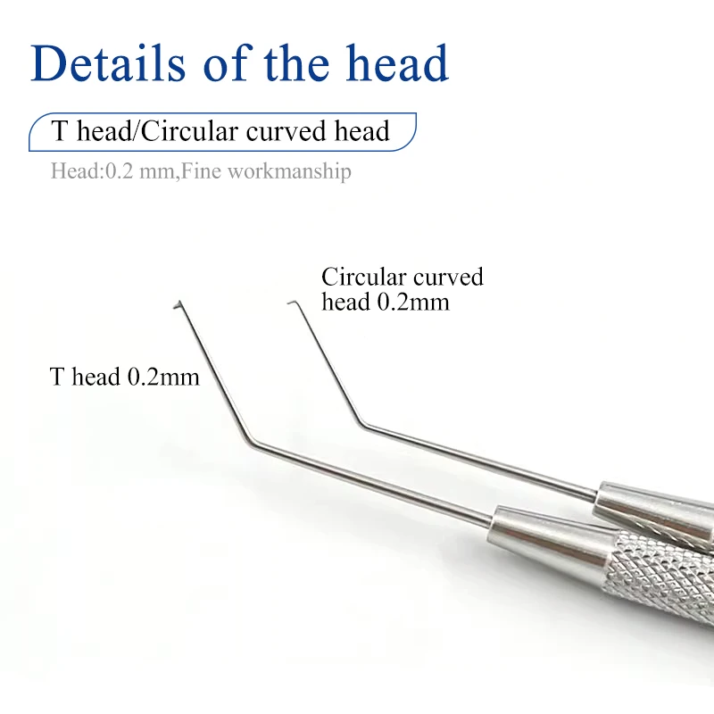 Ophthalmic microinstruments crystal positioning hook Alignment hook stainless steel titanium alloy