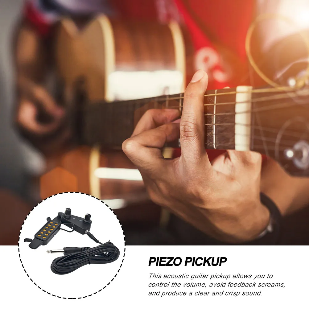 

Acoustic Guitar Pickup Durable Preamp System for Black Guitars Women Electric Piezo Transducer Guitar Parts Accessories