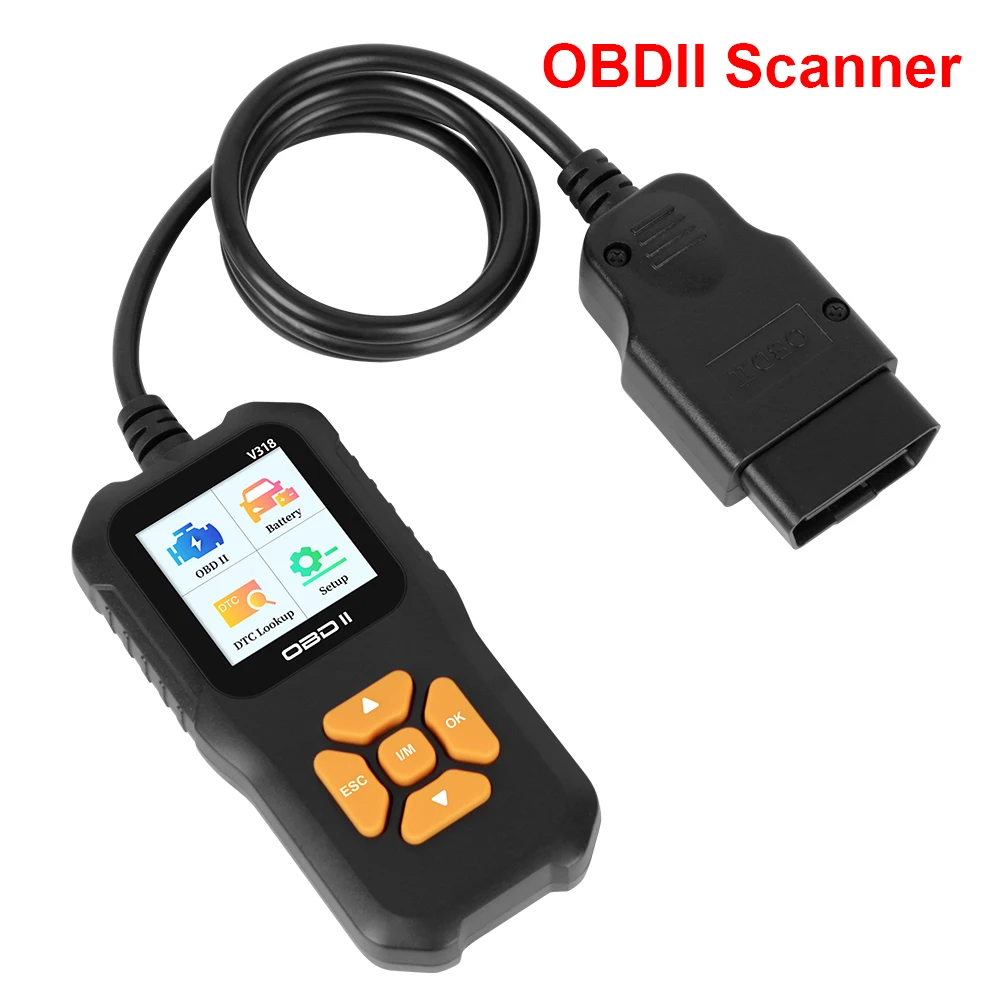 Multi-language OBD2 Scanner Battery Tester Check Engine System Code Reader V318 Car Diagnostic Tool Clear/Erase Codes