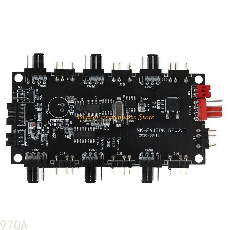 97QA 1 إلى 8 Multi Way Splitter PWM Fan+Argb LED 2 في 1 Hub Wireless Controller