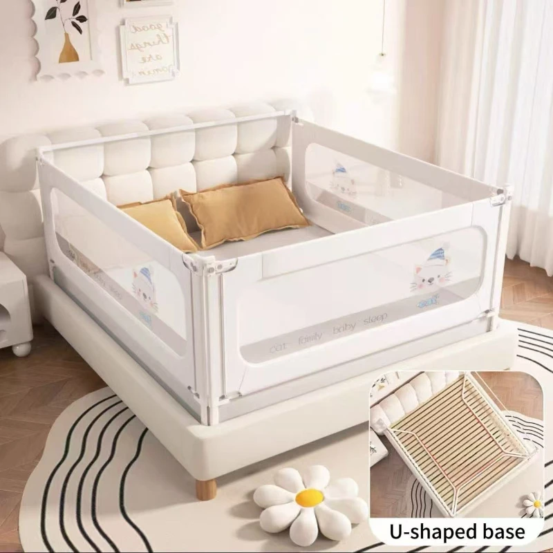 ชุดรั้วกั้นเตียงเด็กแบบ 3 แผง - ราวกั้นนิรภัยแบบยกได้สำหรับเตียงเด็กแบบยกสูง, ราวกั้นด้านข้างแบบระบายอากาศ