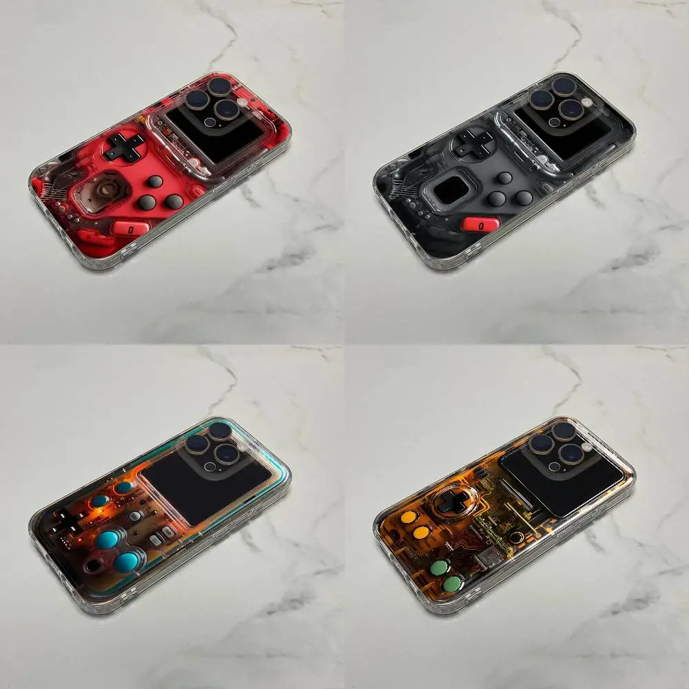 

Game Consoles Handheld Boy Phone Case For iPhone 16,15,14,13,12,11 Plus,Pro,Max,XR,XS,Plus,E,SE4,Mini Transparent Shell