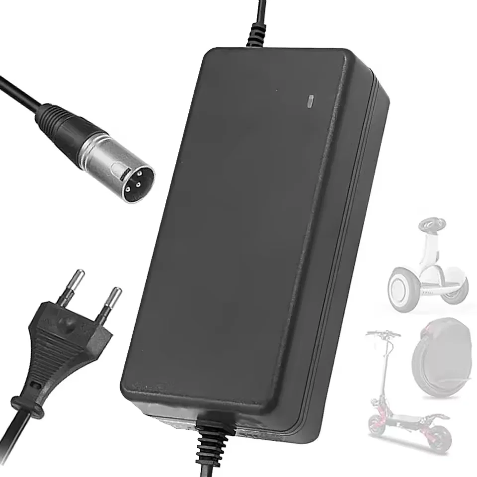 54.6V 2A Lithium Battery Charger For 48V 13S 54.6V Li-ion Charger Adapter With XLR 3Pin Canon-EU/US Plug 18mm Battery Chargers