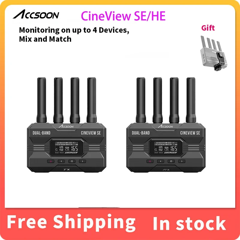 

Accsoon CineView HE SE HD F-C01 1080P 60FPS QUAD Transmitter & Receiver Multi-Spectrum Wireless Video Android Monitor Converter