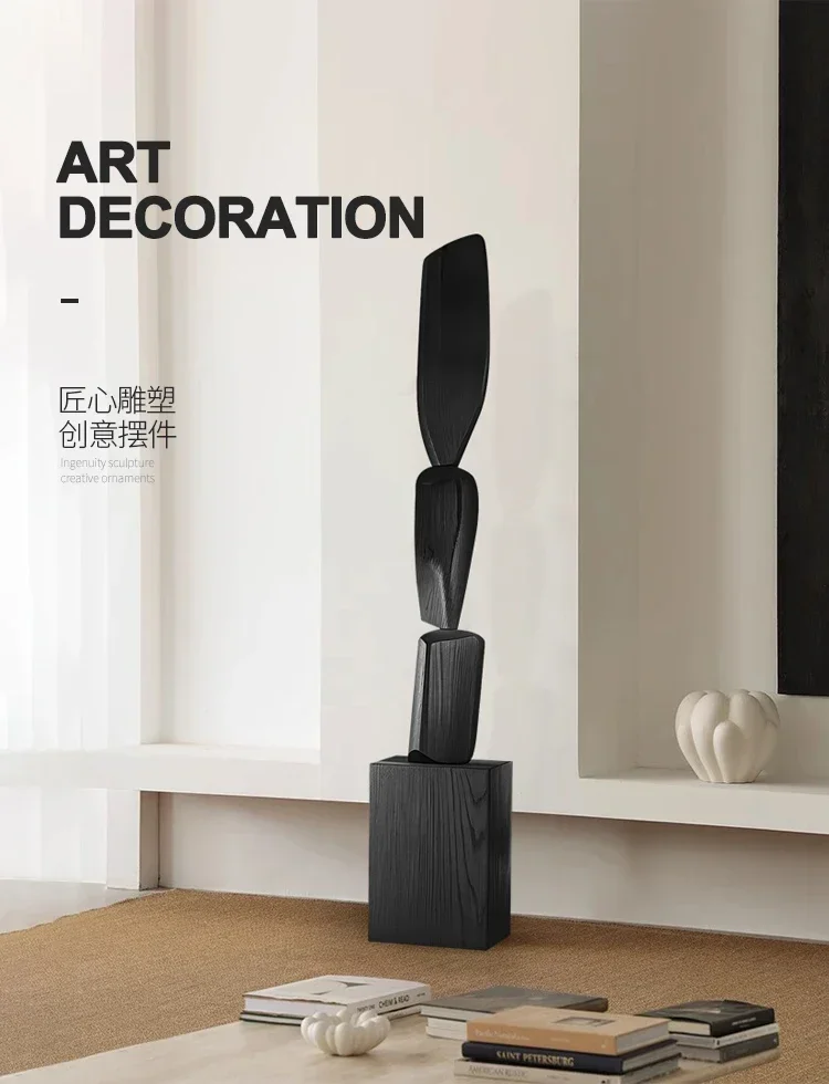

D96 Wabi Stillwind Abstract Sculpture Floor-to-Floor Ornament Model Room Living Room Entrance Decoration, Art Installation