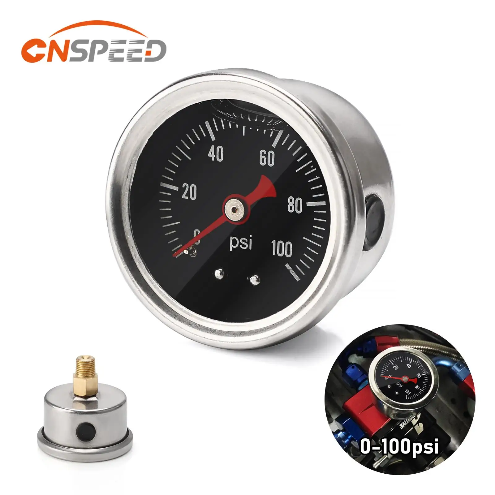 Universal 1/8 Npt Racing Oil Fuel Pressure Gauge Liquid Filled Polished Case 0-11Bar Oil Press Gauge Fuel Gauge White Face