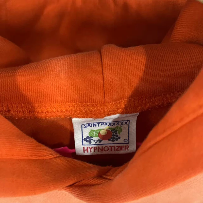 25FW نسيج القطن الثقيل خمر غسلها البرتقال التالفة هول هوديي الرجال النساء للجنسين الكلاسيكية خطابات شعار طباعة سانت البلوفرات