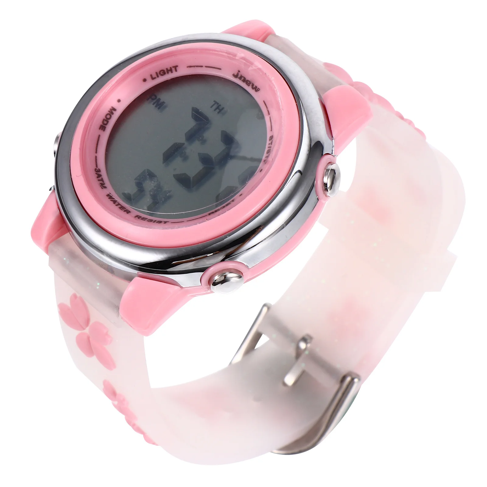1Pcs Waterproof Watch Lovely Flower Pattern Cartoon Digital Wristwatch Durable School Outdoor Activity Flower Pattern Watch