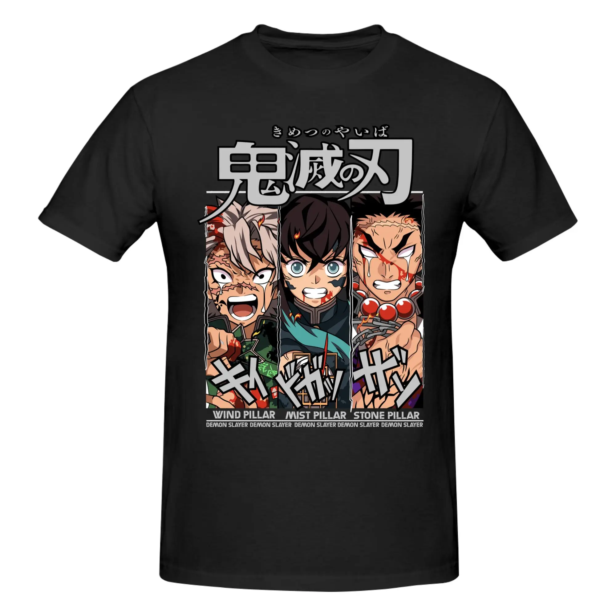 Camiseta Kimetsu no Yaiba Demon Slayer, ropa Unisex de manga corta con estampado de pilares, camisetas holgadas de algodón puro de estilo veraniego