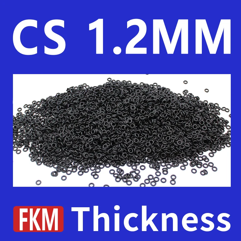 CS1.2mm Black FKM Fluorine Rubber O-rings Seals Gasket Washer temperature resistant wear-resistant corrosion-resistant ring