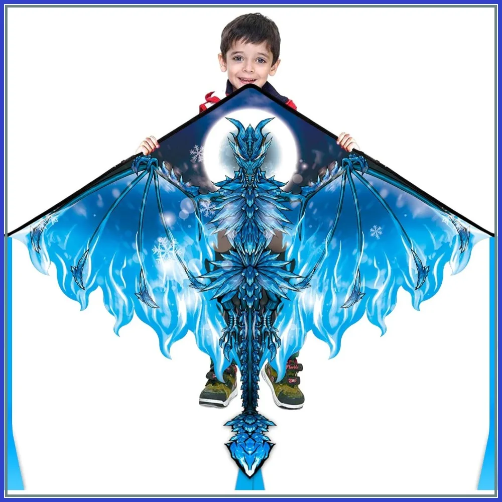 

Mint's Colorful Life Dragon Kite for All Ages, Easy to Fly Beach Kite, 300ft String Included