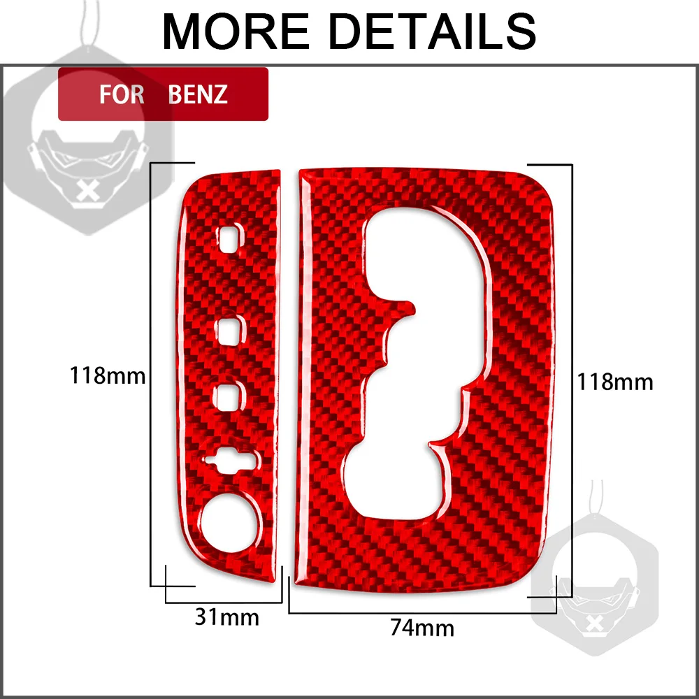 For Mercedes Benz B W245 2005-2011 Real Carbon Fiber 2Pcs Gear Stickers Shift Panel Auto Interior Cover Decoration