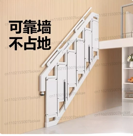 Folding stairs against the wall Loft garage Carbon steel Welded expansion screw Fixed compartment Indoor and outdoor ladder