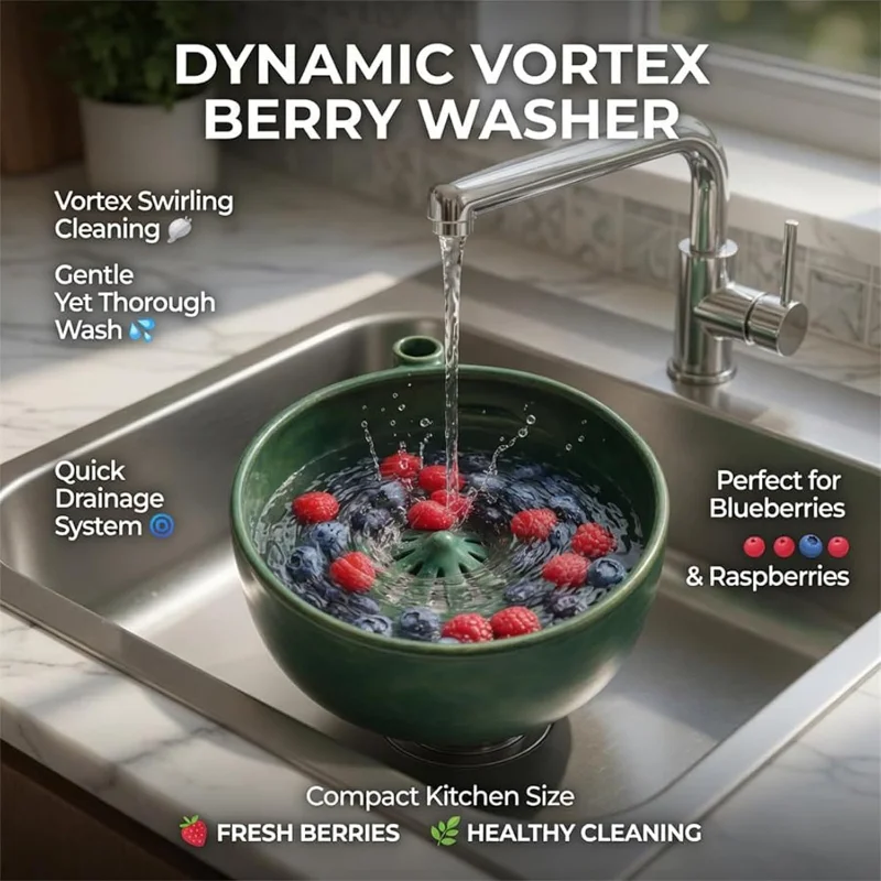 3D Berry Washing Bowl, Fruit & Vegetable Colander Strainer, Drainable Kitchen Bowl for Blueberries, Strawberries, Grapes