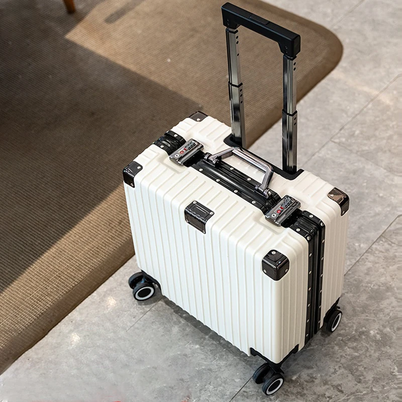 

Классический дорожный чемодан для путешествий, мини-чемодан с алюминиевой рамой, на колесиках, 18 дюймов, детский багаж