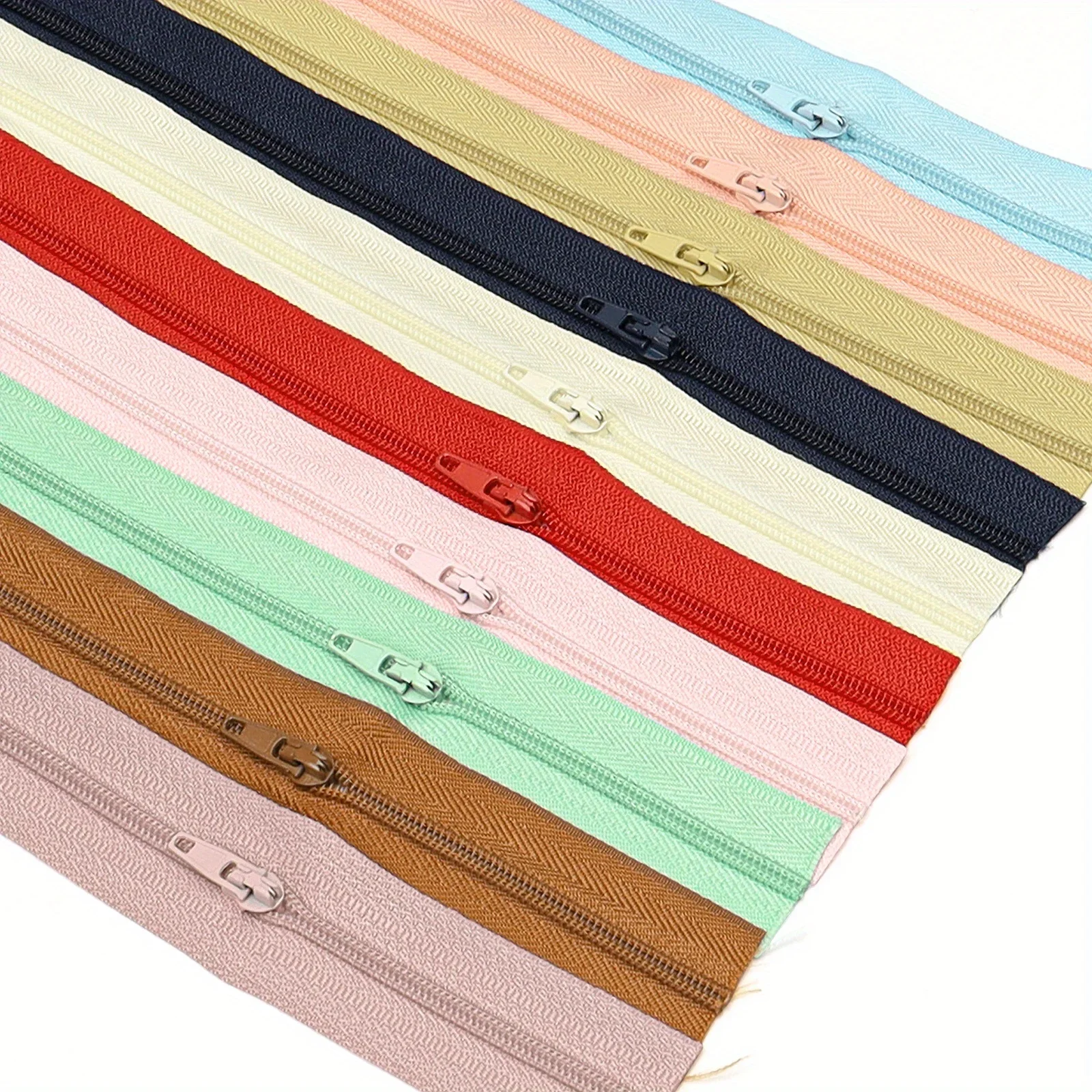 Image 5: 1 ensemble, 3 # Fermeture éclair en nylon de couleur unie, 20 couleurs en option, adaptée à la couture à domicile, fermeture éclair de remplacement DIY