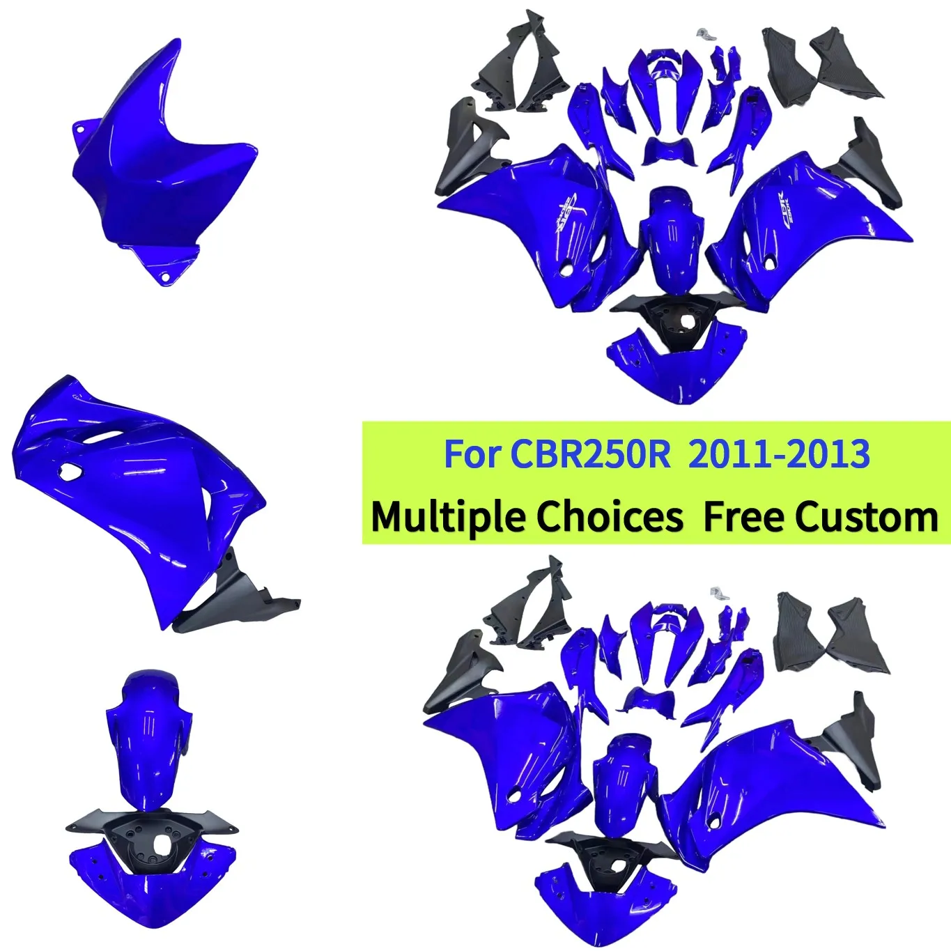 Complete Fairing Kit For Honda 2011 2012 2013 CBR 250R Blue ABS Injection Molded Body Parts