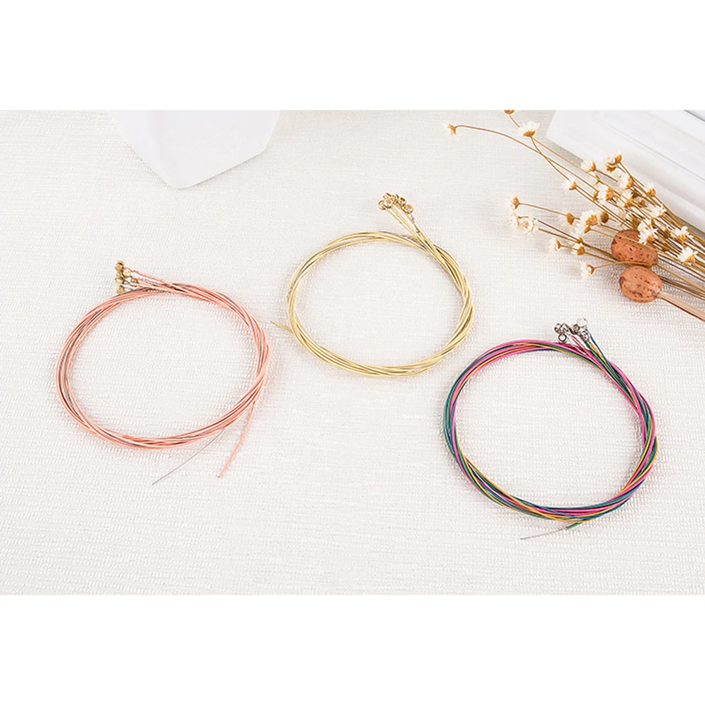 

3pcs Guitar Strings Steel Brass Cable for Acoustic Classical Guitar Accessories Rainbow Colored Durable Stainless Wire Long