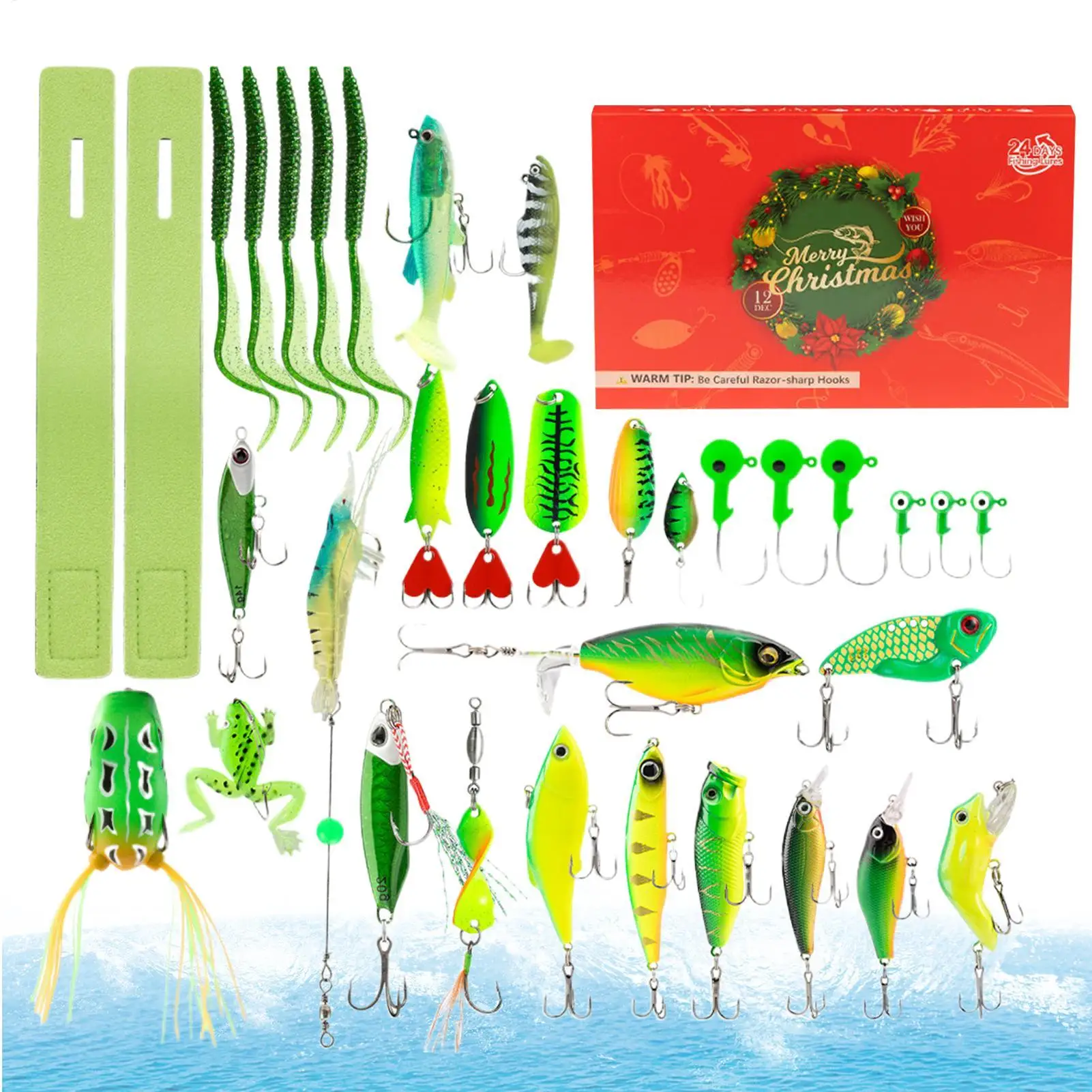 

Fishing Lure Countdown Calendars 24 Days Fish Accessories Countdown Calendars Christmas Fishing Tackle Lure Gear Set For Adult