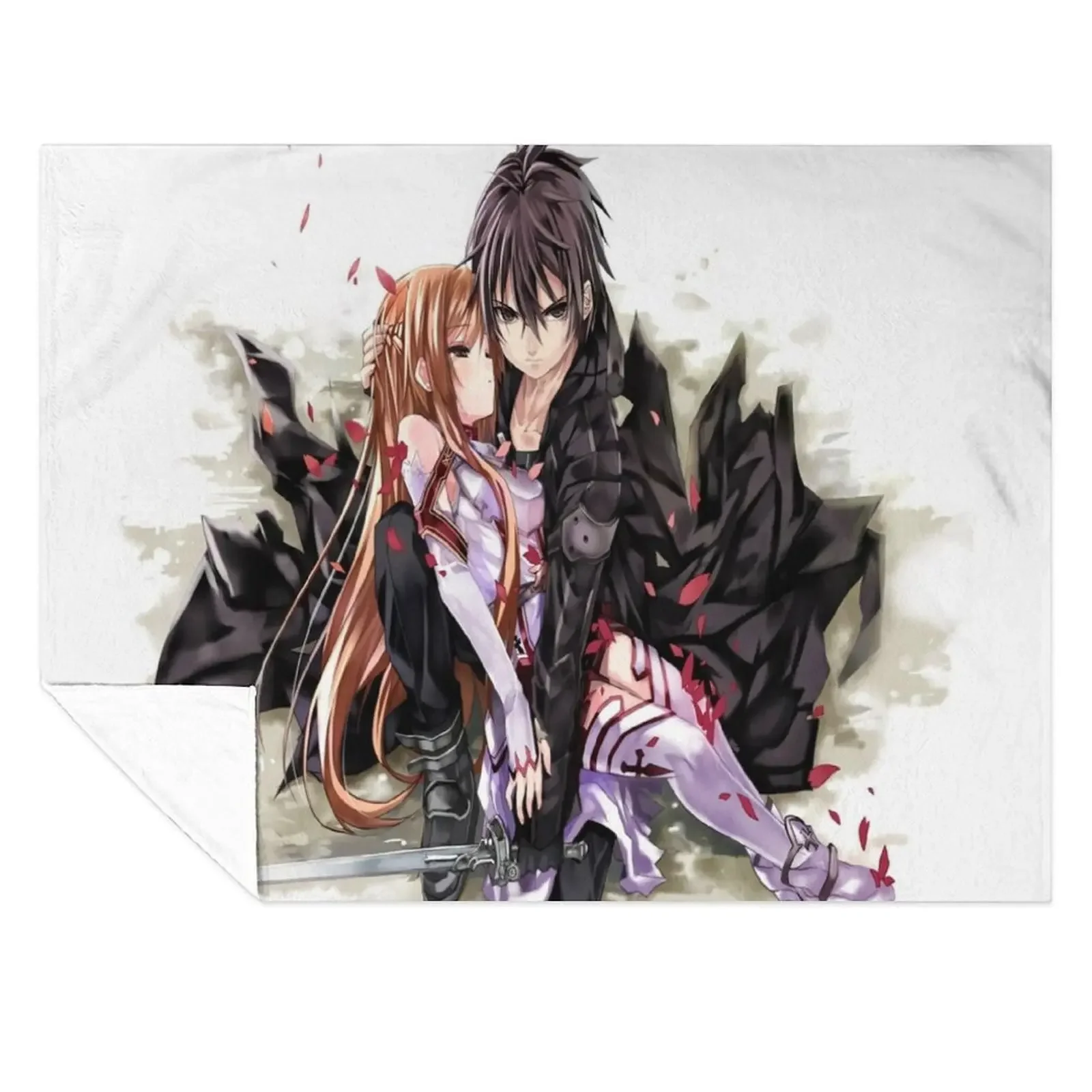 

Sword Art Online - kirito and asuna Throw Blanket heavy to sleep Luxury Thicken Flannel Thermals For Travel Blankets