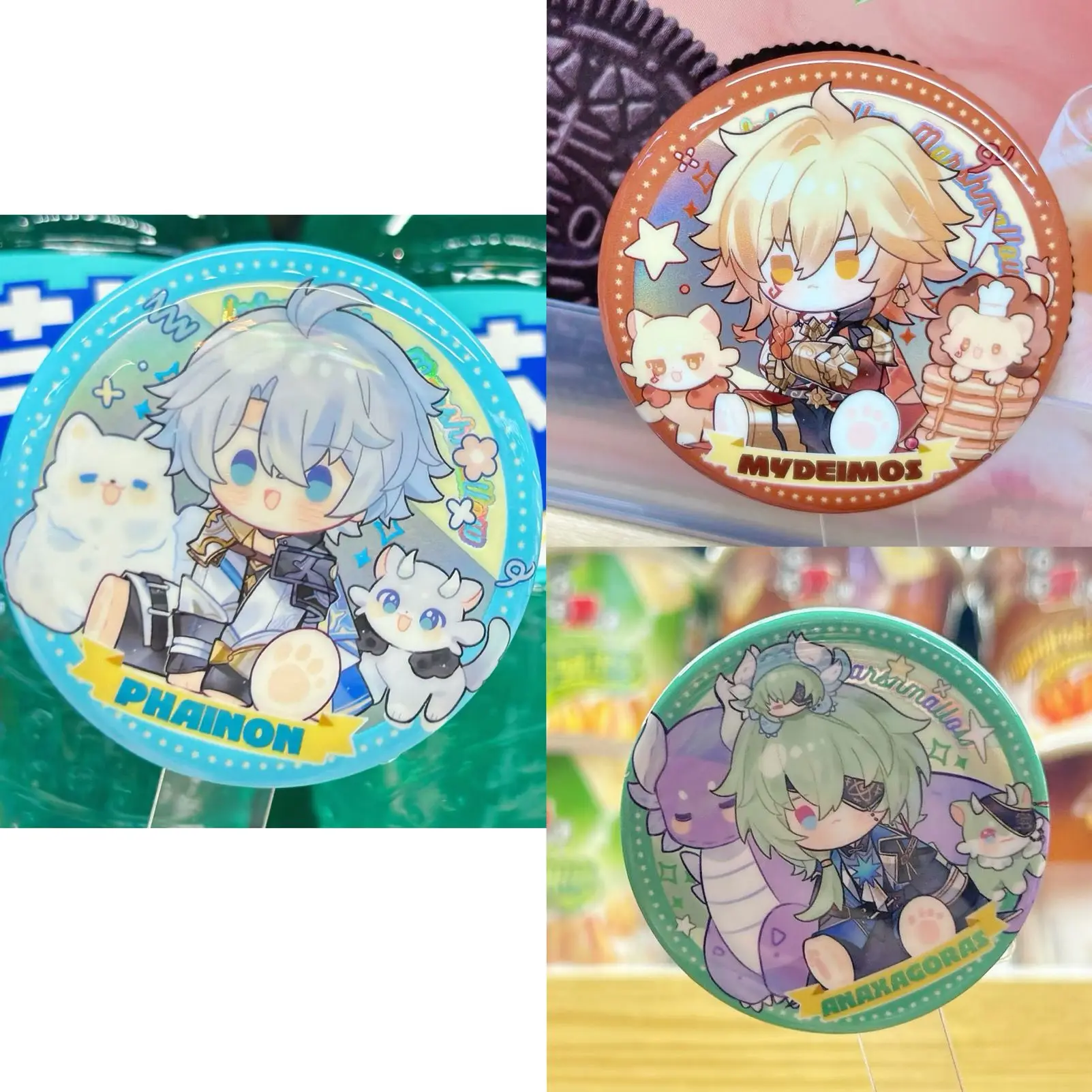 

Honkai：Star Rail Phainon Mydei Anaxa Cosplay Halloween Badge Anime Bag Decor Pin Toy Fans Christmas Present Send to friends