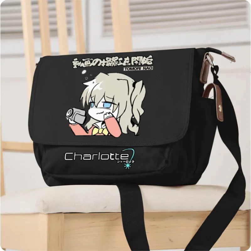 Anime Charlotte Schooltas Mode Vrije Tijd Tieners Student Messenger Handtas