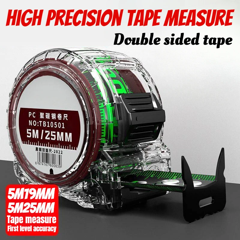 

High Precision Tape Measure Retractable Double Sided Ruler 5M Steel Tape Measuring Tape Wear-resistant Metric Measuring Tools