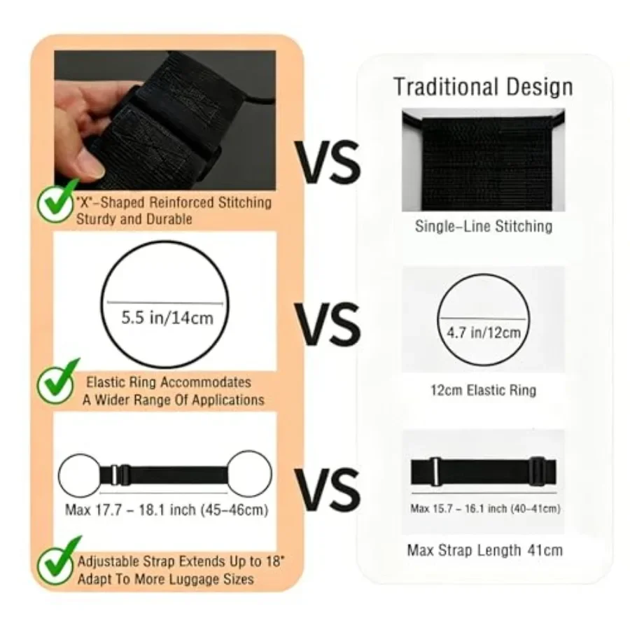 Luggage Straps for Suitcases, Extended Adjustable Luggage Connector Straps, Portable Luggage Attachment Strap, Elastic Loop, Ha