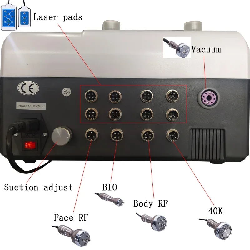 Аксессуары 40K кавитационная радиочастотная вакуумная микротоковая ручка для замены деталей косметической машины
