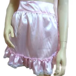 Fashion Adult Giant Baby Sexy Girl Pink Satin Apron Sissy Role Play Makeup Ball Maid Crossdressing Customized Multi Color