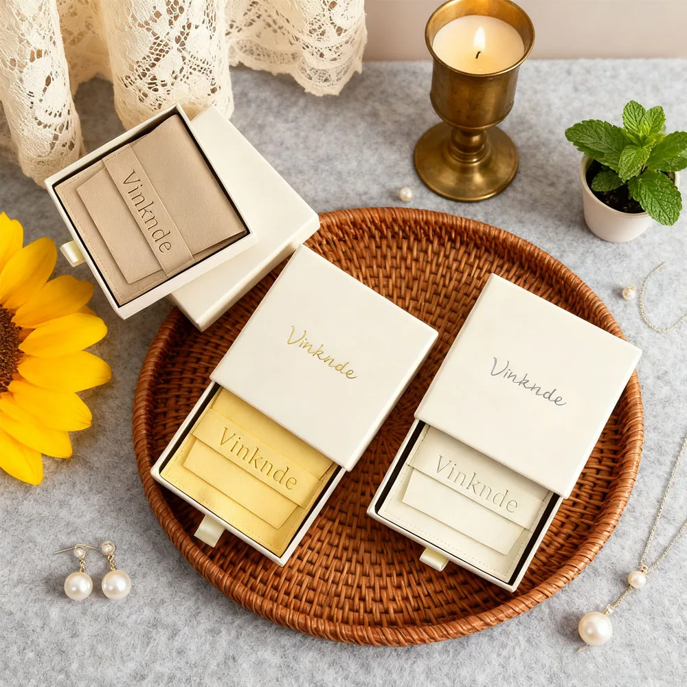 

Бежевая шкатулка для драгоценностей 9x9x3,2 см, ящик, бумажный футляр 8x8 см, сумка из микрофибры, органайзер для свадебного подарка, бархатный хлопковый мешочек, индивидуальный логотип