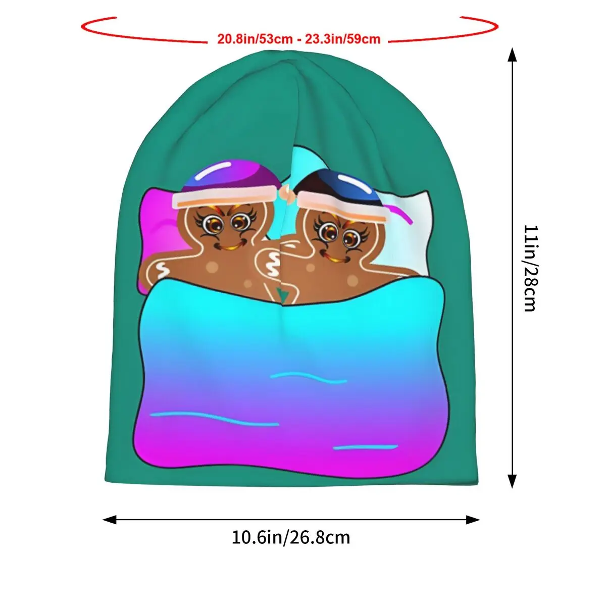 Gingerbread Cookies In Bed Duvet Cover Men Women Thin Beanies Windproof Ski Cap Double Layer Fabric Bonnet Hat