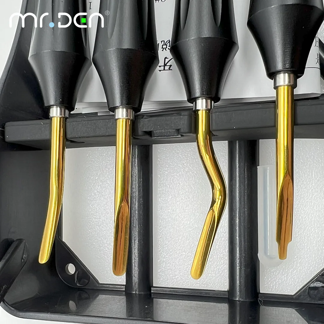 

Стоматологический нож-лифт DLC из титанового сплава, минимально инвазивный инструмент для извлечения зубов с роскошным корнем для стоматологов