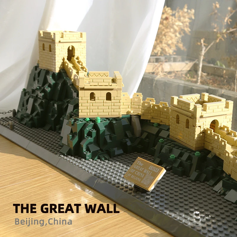 WG6216 Famous Chinese Architecture Model Building Blocks Beijing Wanli Great Wall Small Particle Assembly Blocks Toys For Boys