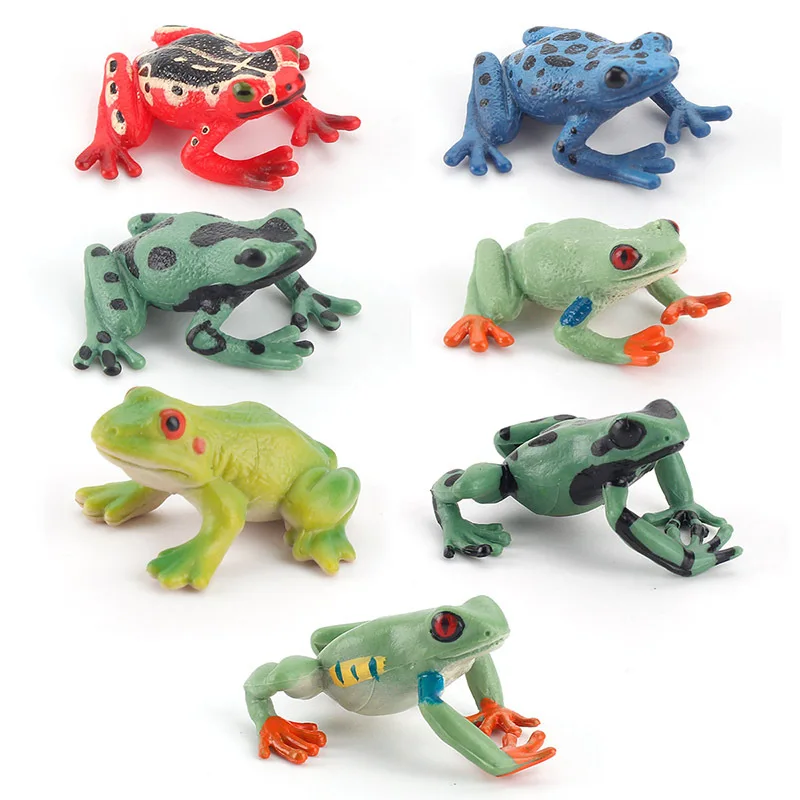 Kids Puzzle Cognitive Amphibians Frogs Toy Model Super Realistic Frogs Spotted Tree Frogs Poisonous Frogs Solid Static Ornaments