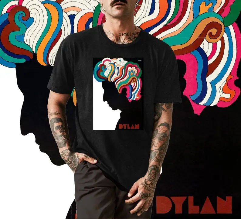 Bob Dylan By Milton Graphic T-Shirt Vrijetijdskleding Kwaliteit Shirt Middelgrote Op Maat Gemaakte Tops Kort Bedrukt