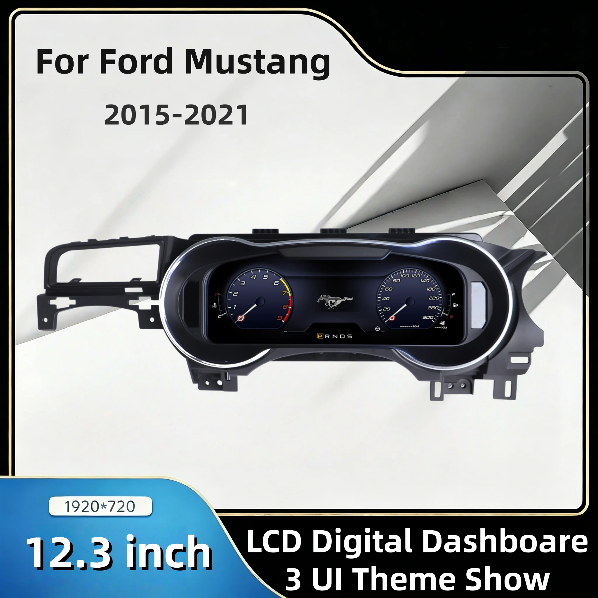 

12.3-inch For Ford Mustang (2015-2021) digital instrument cluster odometer tachometer instrument cluster IOS support Carplay