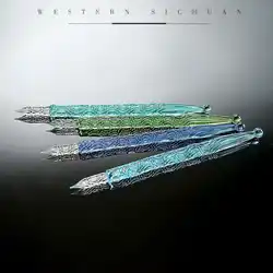 Uniqe Design Glass Dip Pen Color Pen Wave Light Shaped Calligraphy Pen Gift Box