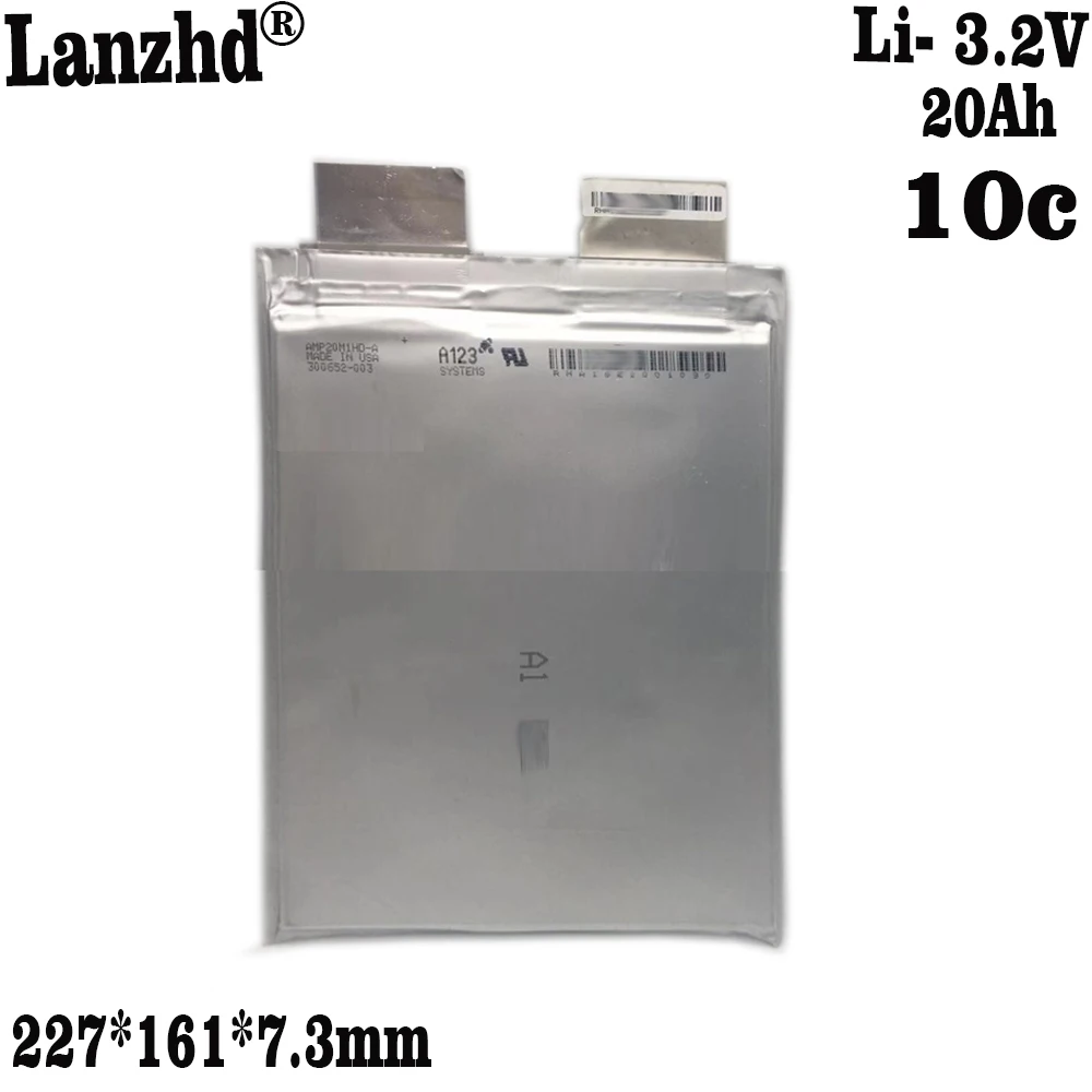 1-13 pz A123 20AH prismatic pouch cell 20C tasso di scarica lifepo4 batteria agli ioni di litio A123 20000mAh lifepo4 celle della batteria