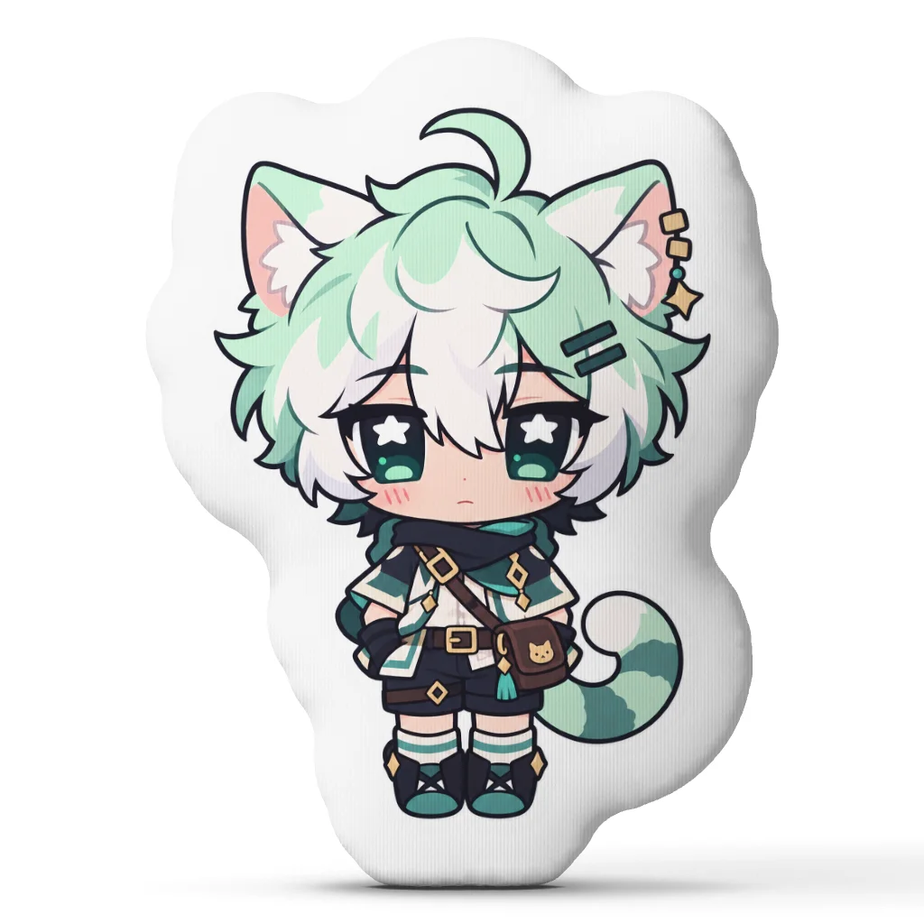 Cat‑Eared Chibi Vocaloid‑Inspired Figure Shaped Pillow Cushion Irregular Stuffed Throw Pillows for Sofa Home Decoration Gift