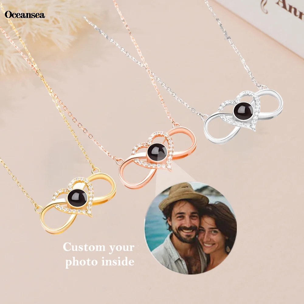 

Customized Photo Projection Ring with Infinity Heart Shaped Memory Jewelry Gift Dropshipping Personalized Photo Ring Jewelry