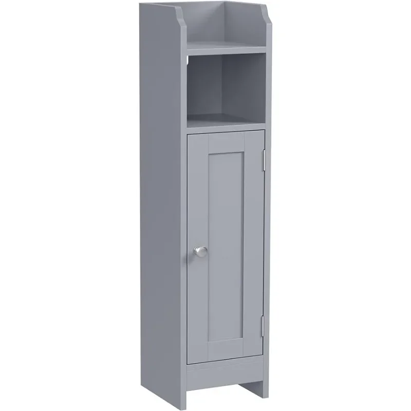 

VASAGLE Small Bathroom Storage Corner Floor Cabinet with Door and Shelves, Bathroom Storage Organizer（Gray/White）optional