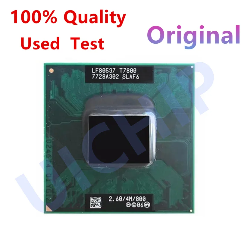 Processador CPU Core 2 Duo T7800 SLAF6 2,6 GHz Dual-Core Dual-Thread 4M 35W PGA478