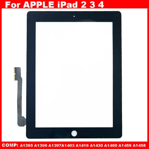 Apple iPad2 iPad3 iPad4 iPad 2 3 4 A1395 A1397 A1403 A1416 A1430 A1460 A1459 터치 스크린 디지타이저 센서 외부 유리 패널