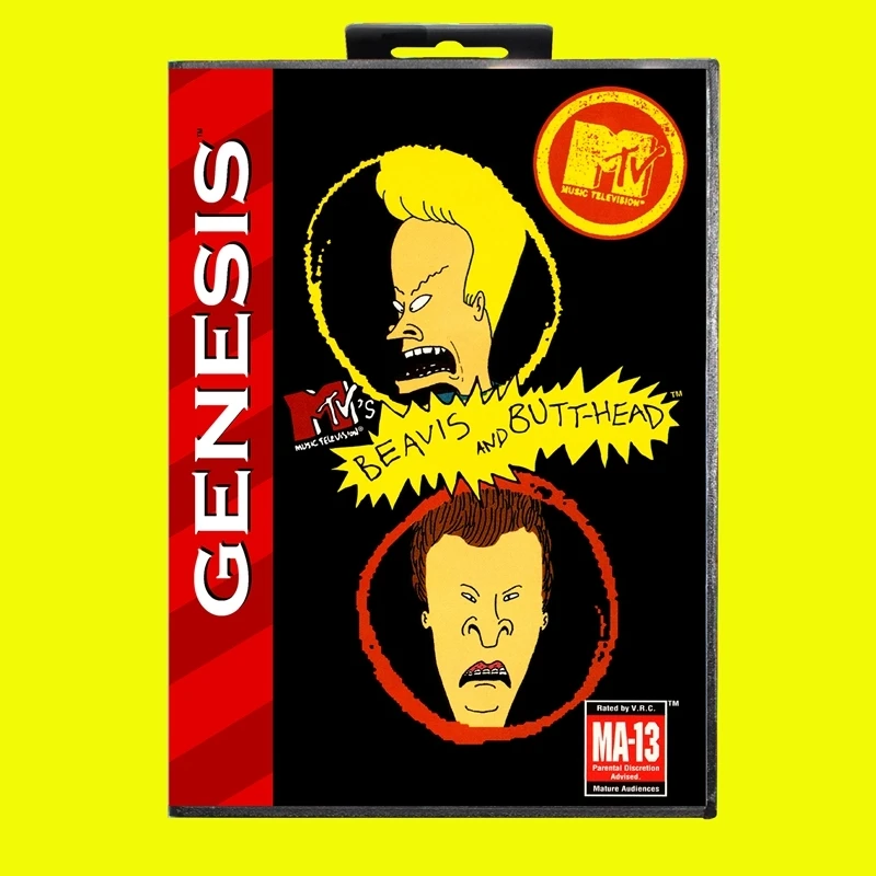 Beavis En Butt-Head Md Gamekaart 16 Bit Usa Cover Voor Sega Megadrive Genesis Videogameconsole Cartridge