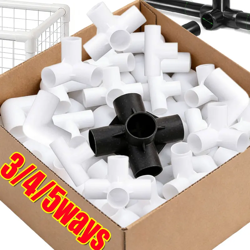 

3/4/5-контактный черный, белый цвет, пластиковый соединитель, фитинги для труб, соединения для сборки «сделай сам», прочные варианты соединения, детали для проектов домашнего сада