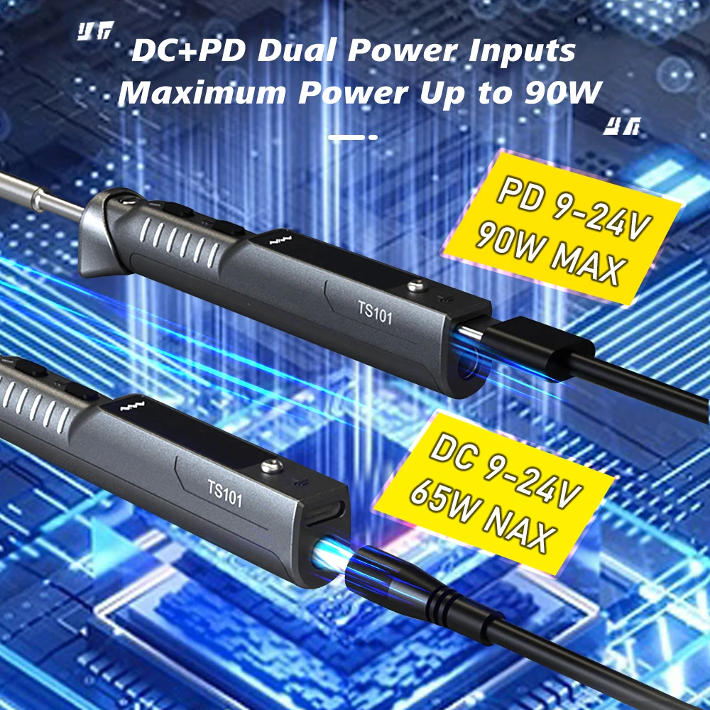 Miniware TS101 قلم سبيكة لحام رقمي 90 واط OLED عرض USB Type-C PD تسخين سريع مجموعة أدوات إصلاح محمولة TS 101 #4