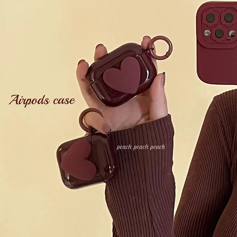 Dla Airpods 3 etui Cute Heart Clear etui na słuchawki Apple Airpod Pro 2nd Wireless Bluetooth silikonowe etui Airpods1 2