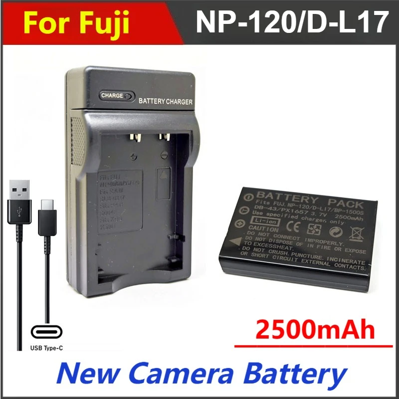 

NP-120 D-L17 DB-43 BP-1500s Battery Charger for Fuji Fujifilm F10 F11 M603 Zoom Pentax MX4 MX550 RICOH GX8 300G 500G NP120 DL17