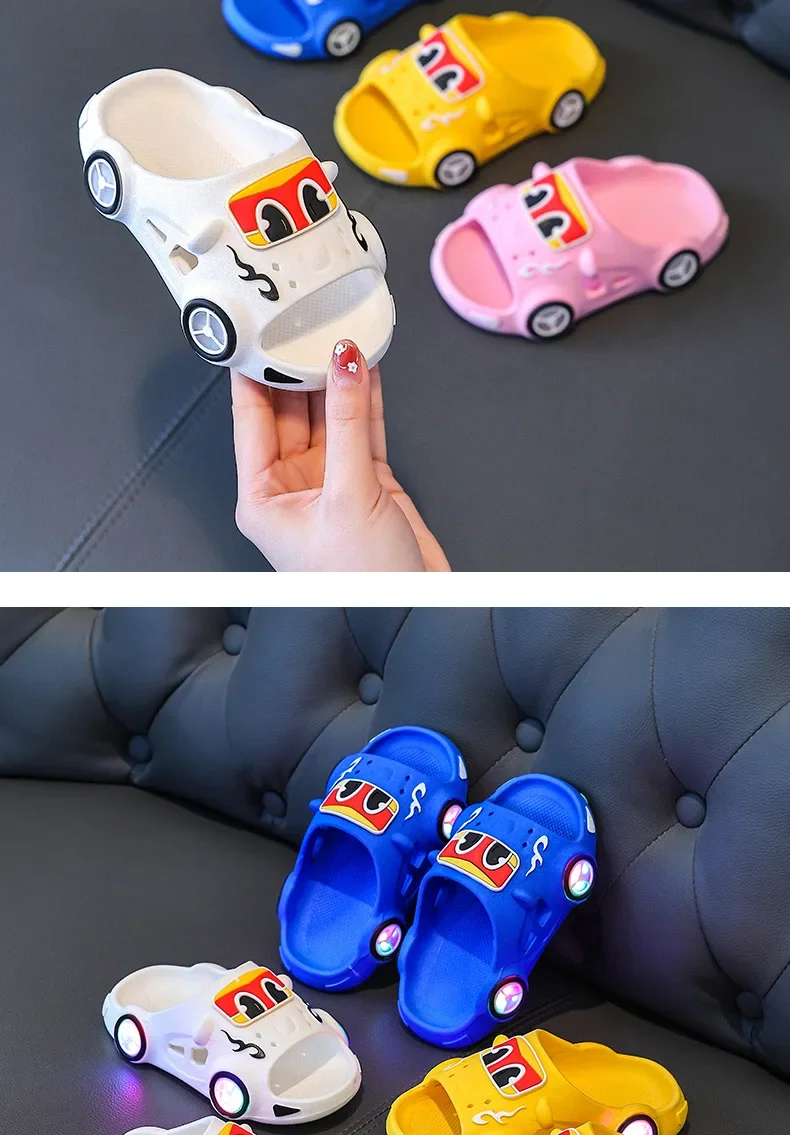 Neue 2026 Kinder-LED-Slipper für den Sommer, Outdoor, beidseitig tragbar, rutschfest, niedliche kleine Kindersandalen, Jungen-Slipper für Zuhause. – Detail 17